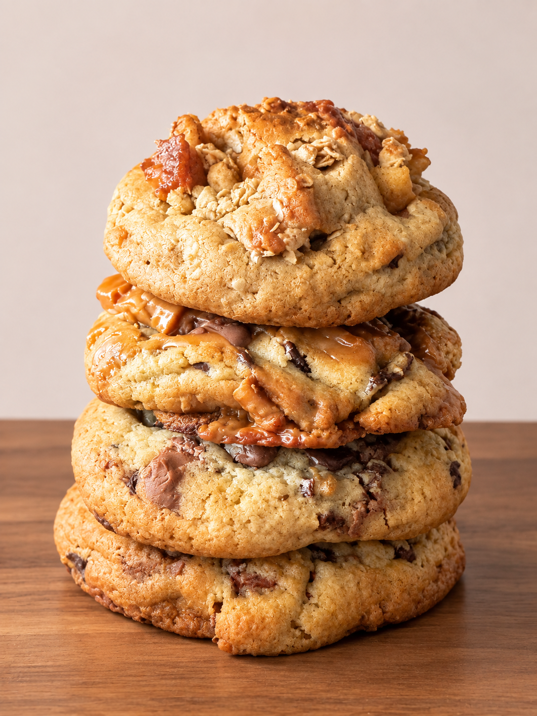 A stack of freshly baked cookies from ScoopNSweets